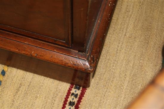 A Maple & Co walnut pedestal desk W.137cm